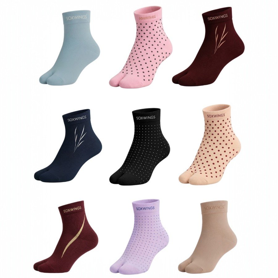 Soft Muse Thumb Socks ( Pack Of 9 )Multicolour
